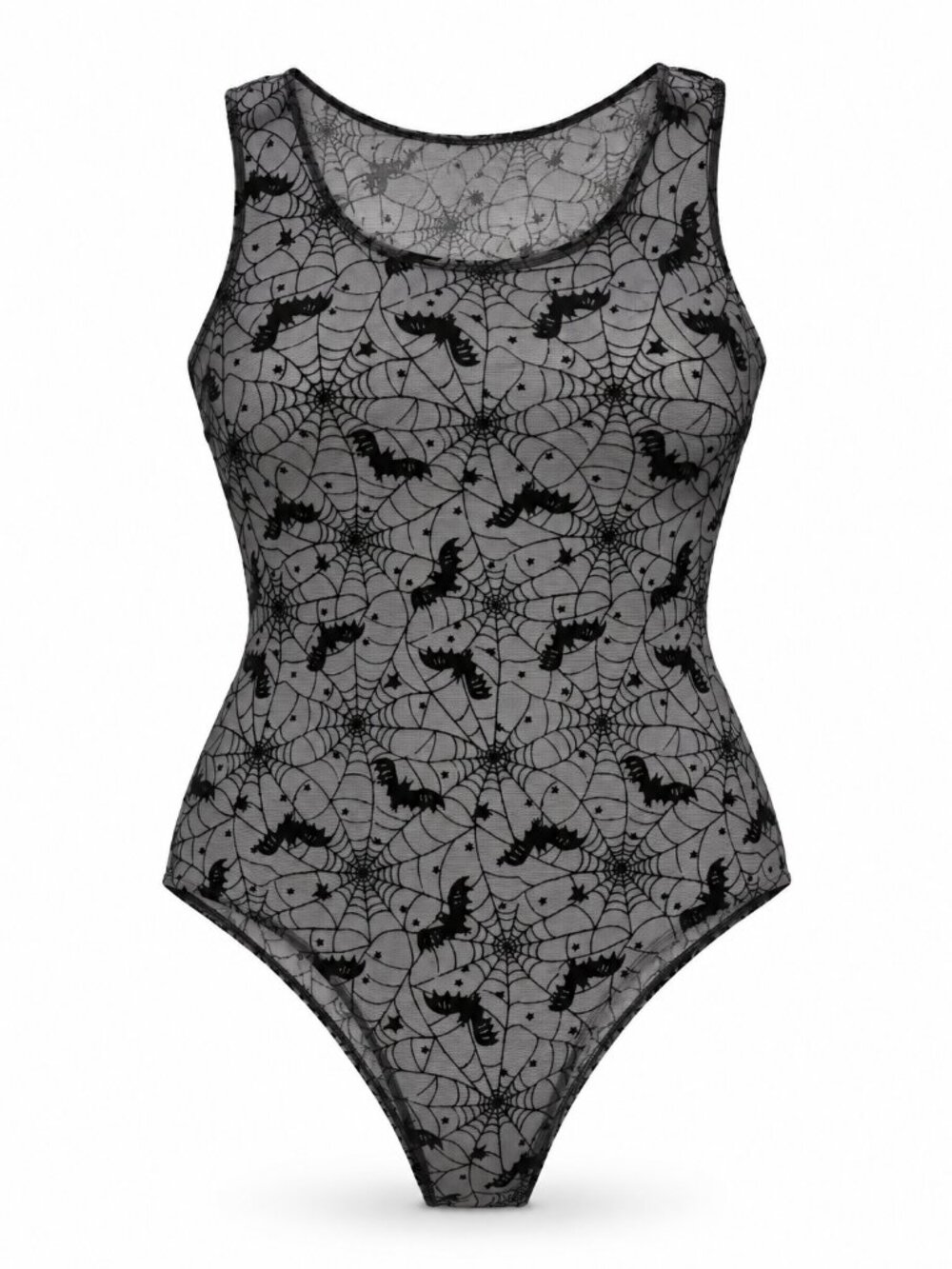 Torrid Curve Halloween Spiderweb Bat Mesh Bodysuit Size 1